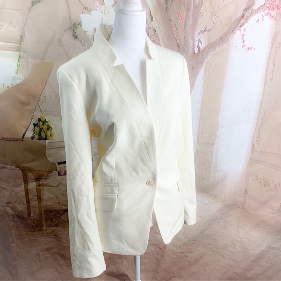 SOLD NEW Talbots FEMININE Stand Collar Button Front In off White - Picture 5 of 10